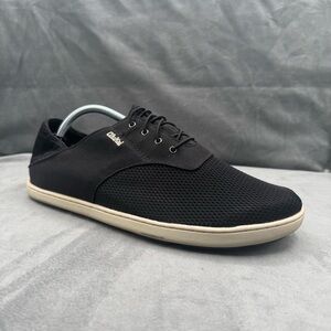 OluKai Nohea Moku‎ Mens Size 10 Black Lace Up Boat Casual Shoes